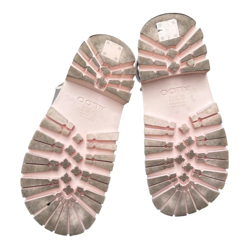 Aldo Women’s 6.5 SANNDY Pale Pink Chunky Platform Sandals with Adjustable Straps